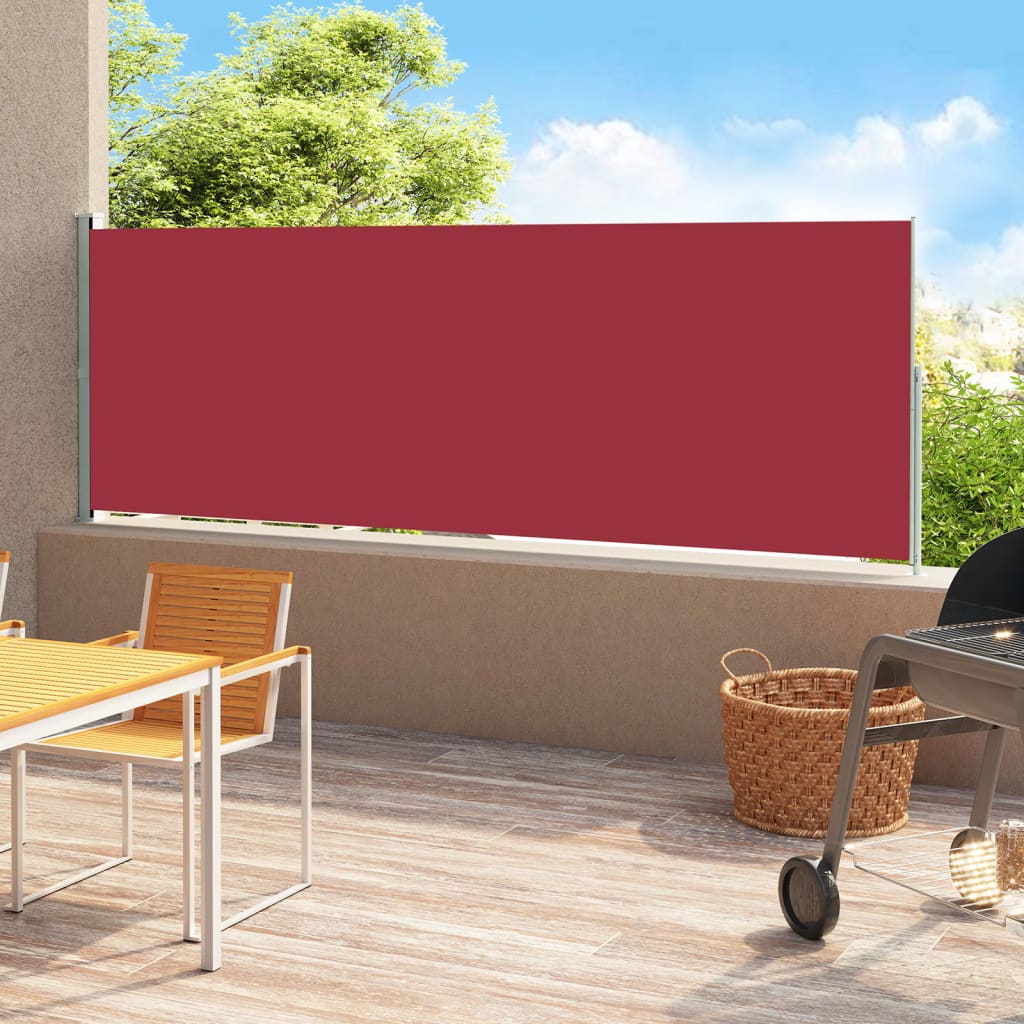 Schermo del giardino Vidaxl estendibile 180x500 cm rosso