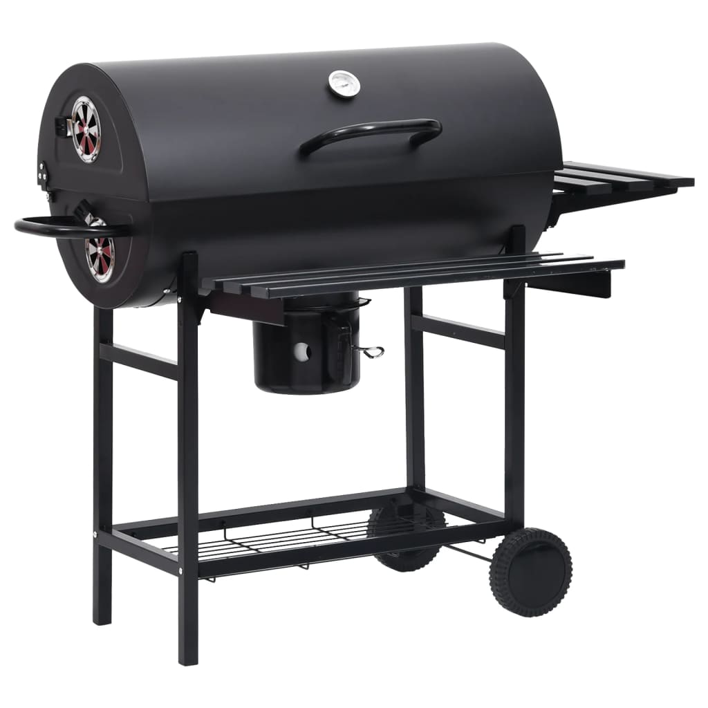 Vidaxl Barbecue Fett mat Rieder an Regaler 115x85x95 cm Stol schwaarz