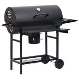 VidaXL Barbecuevat met wielen en schappen 115x85x95 cm staal zwart