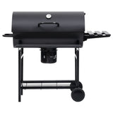 Vidaxl Barbecue grasso con ruote e ripiani 115x85x95 cm in acciaio nero