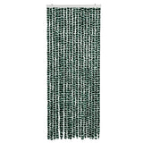 Vidaxl Fly Curtain 56x185 cm Chenille verde e bianco