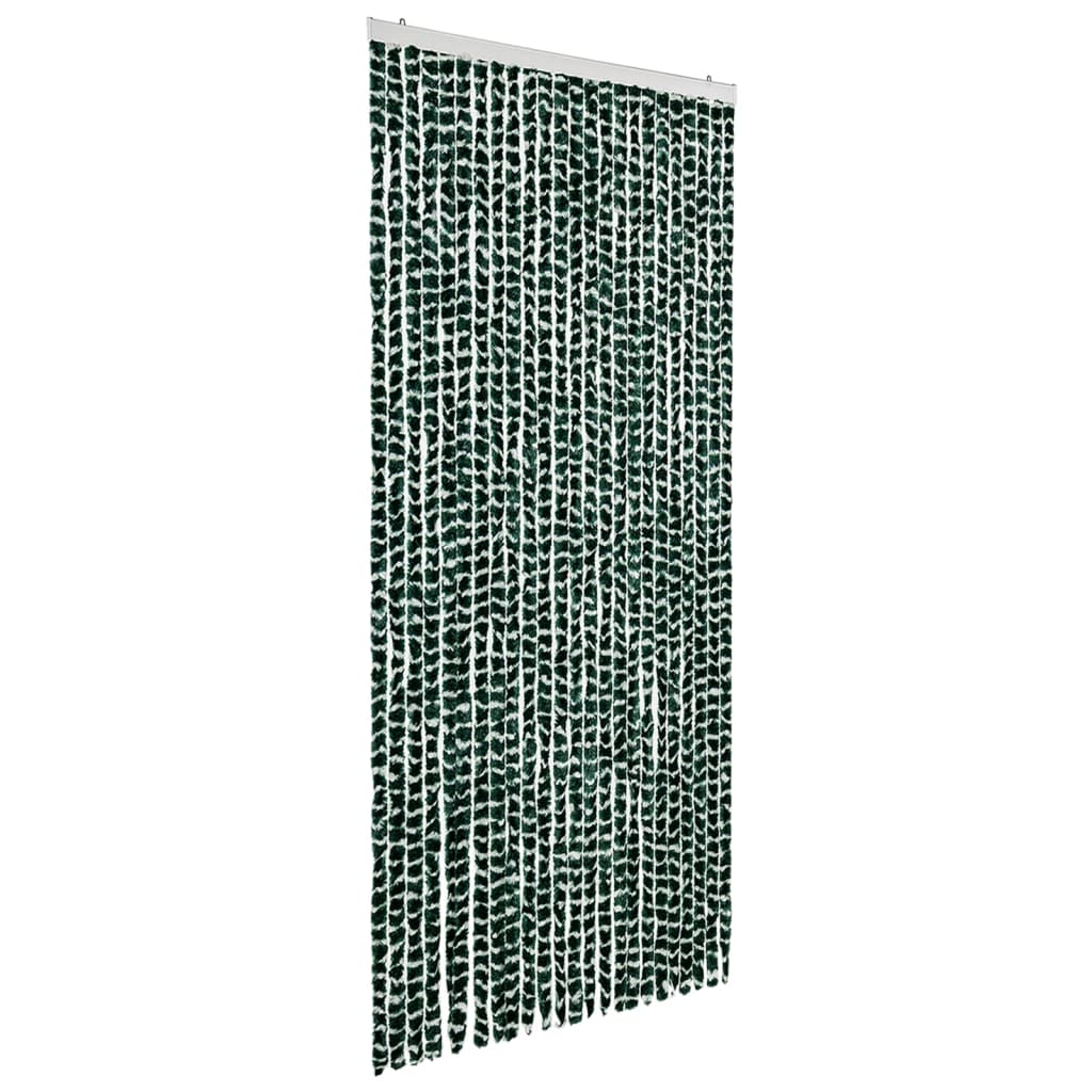 Vidaxl Fly Curtain 100x220 cm Chenille Green and White