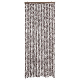 Vidaxl Fly Curtain 56x185 cm Chenille Brown and White