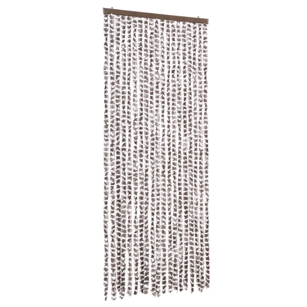 Vidaxl Fly Curtain 56x185 cm Chenille Taupe e White