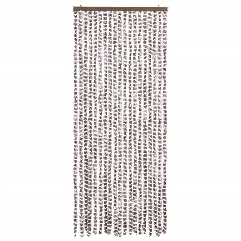 Vidaxl Fly Curtain 56x185 cm Chenille Taupe e White