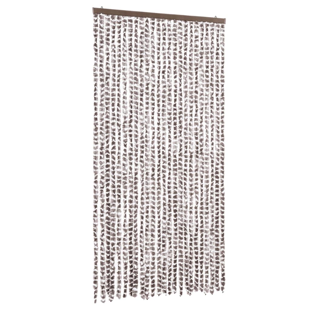 Vidaxl fléien Rido am 100x220 cm Chenille Taupe a wäiss