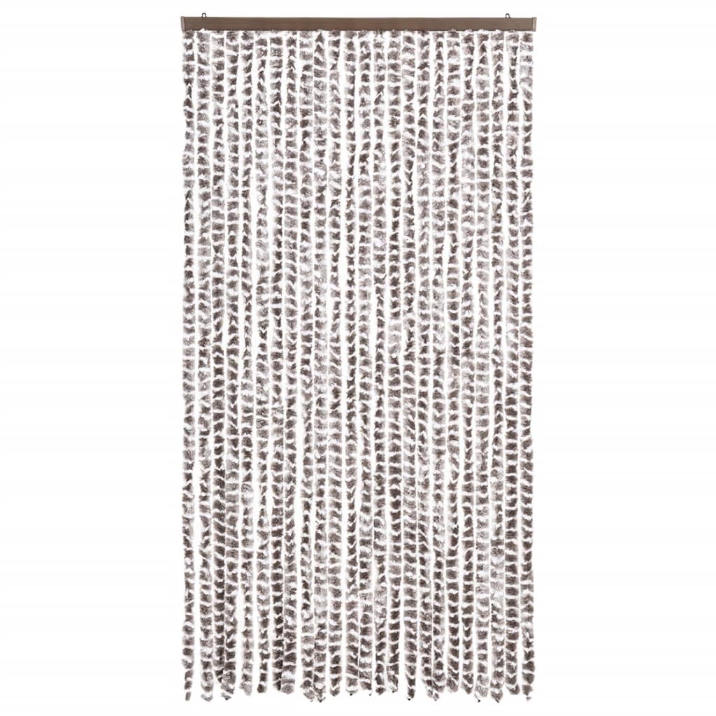 Vidaxl fléien Rido am 100x220 cm Chenille Taupe a wäiss