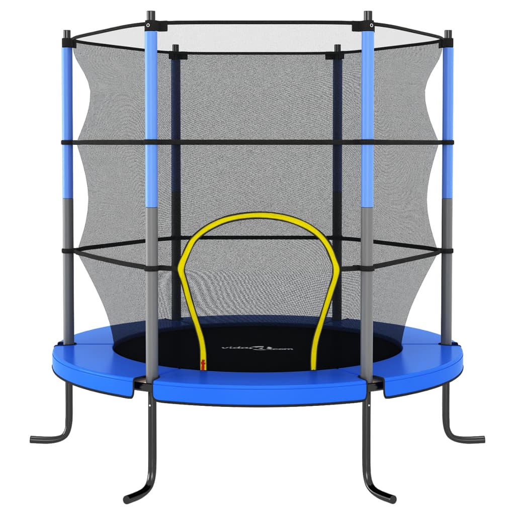 VidaXL Trampoline met veiligheidsnet rond 140x160 cm blauw