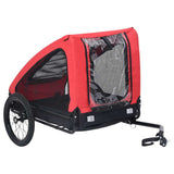 Trailer de bicicleta de perros de Vidaxl rojo y negro