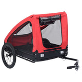 Trailer de bicicleta de perros de Vidaxl rojo y negro