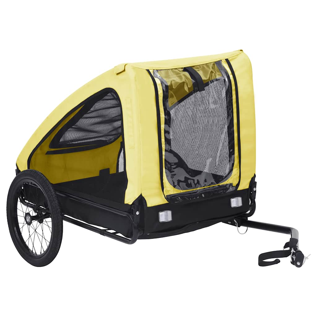 Vidaxl Dog Bike Trailer Yellow and Black