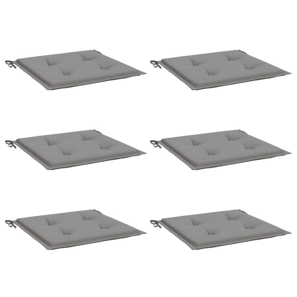 Vidaxl Garden Stol Puder 6 PCS 40x40x3 cm Oxford Stof Gray Gray