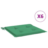 Vidaxl Garden Stol Puder 6 St 40x40x3 cm Oxford Stof grøn