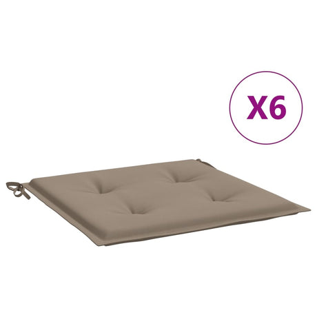 VidaXL Tuinstoelkussens 6 st 40x40x3 cm oxford stof taupe