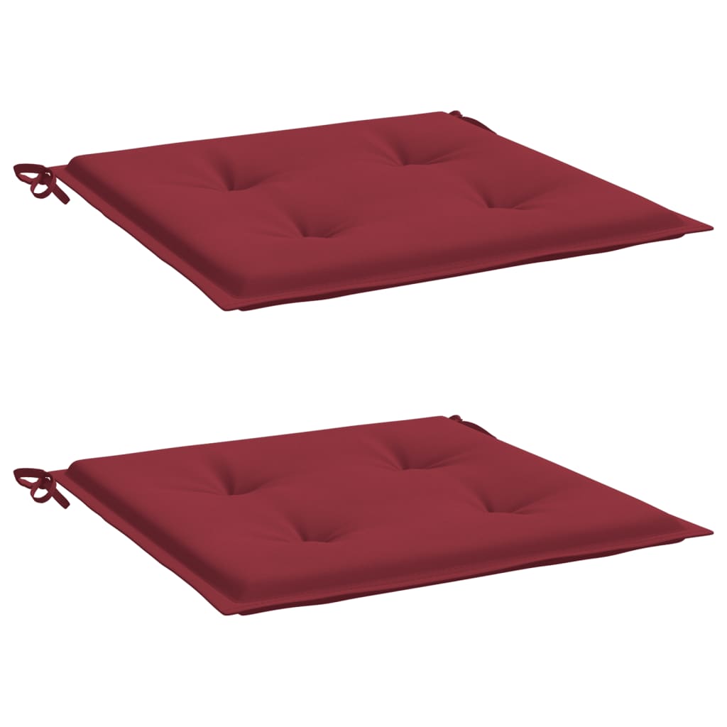 Vidaxl Garden Cushions 2 St 40x40x3 cm Vino in tessuto Oxford rosso