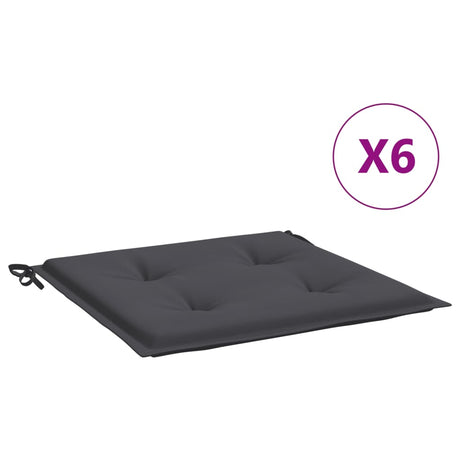 VidaXL Tuinstoelkussens 6 st 50x50x3 cm oxford stof antracietkleurig