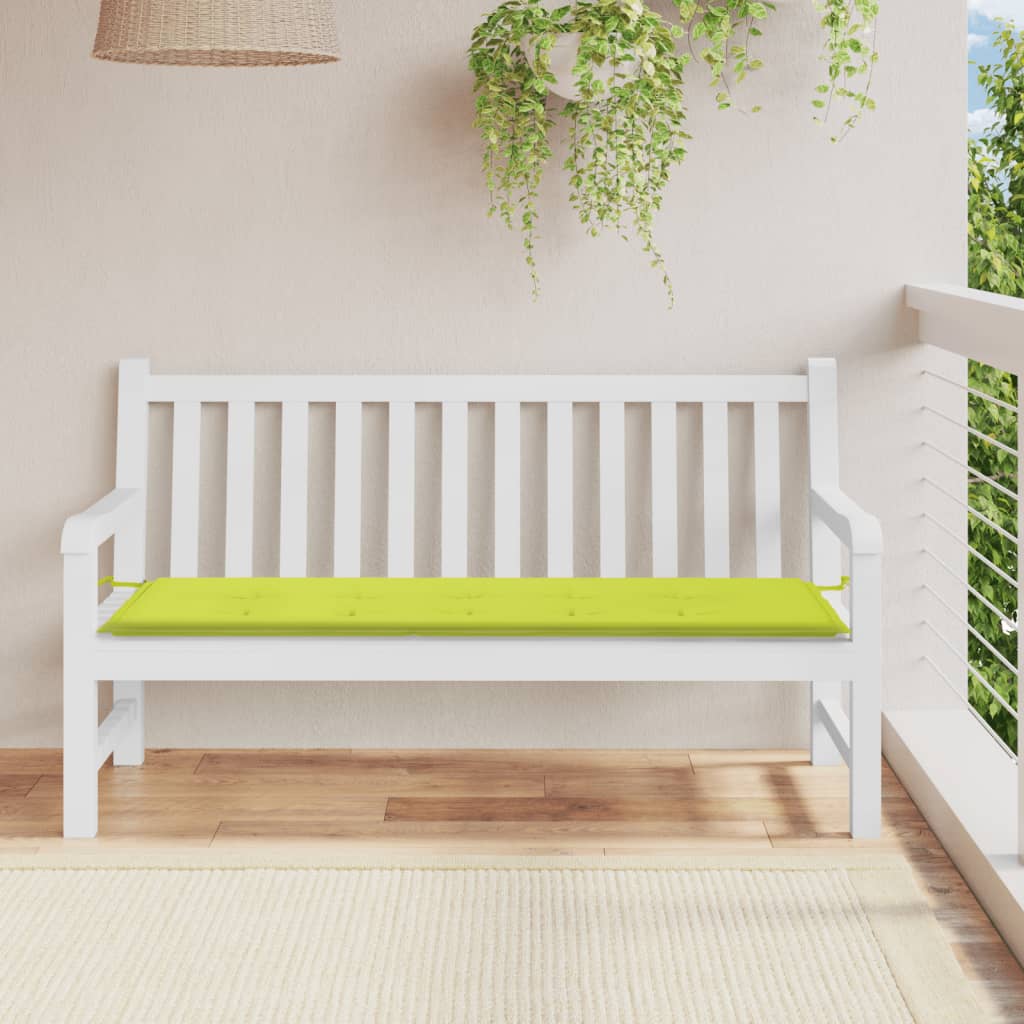 Vidaxl Garden Banch Cushion 150x50x3 cm Tessuto di Oxford verde brillante