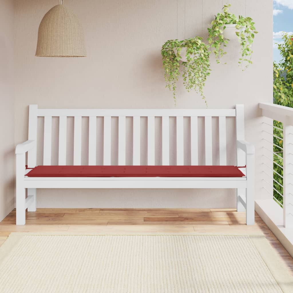 Vidaxl Garden Bench Cushion 200x50x3 cm Vino in tessuto Oxford rosso