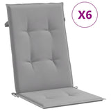 Vidaxl Garden Chair Puter 6 St High Back 120x50x3 cm Stoff grå