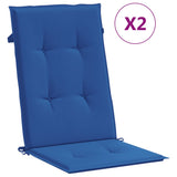 Vidaxl Garden Chair Puter 2 St High Back 120x50x3 cm stoff Kongelig blå