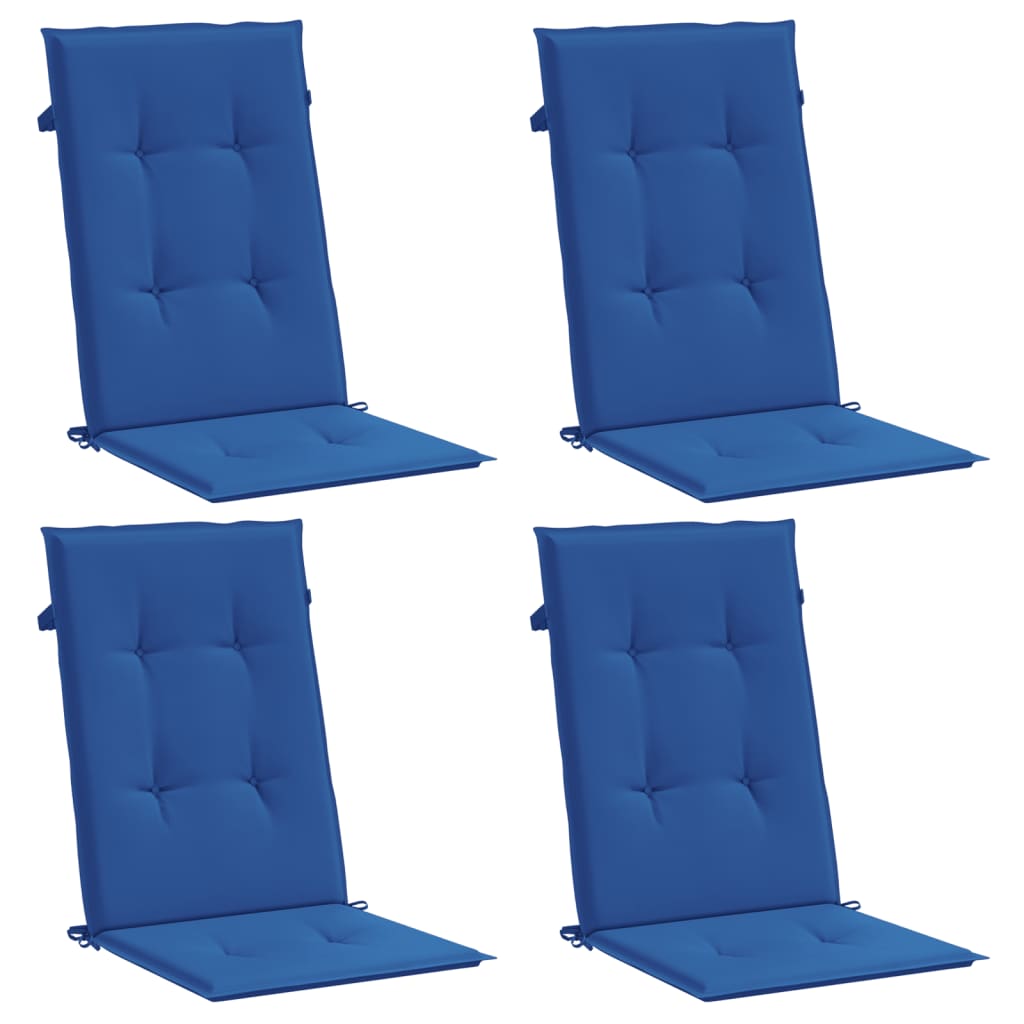 Vidaxl Garden Stol Puder 4 Sted Back 120x50x3 cm Stof Royal Blue