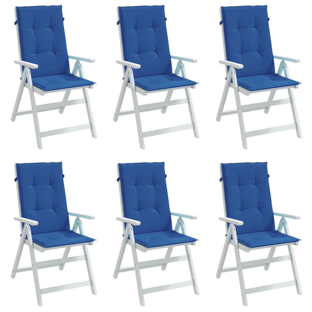 Vidaxl Garden Chair Puter 6 St High Back 120x50x3 cm Stoff kongeblått