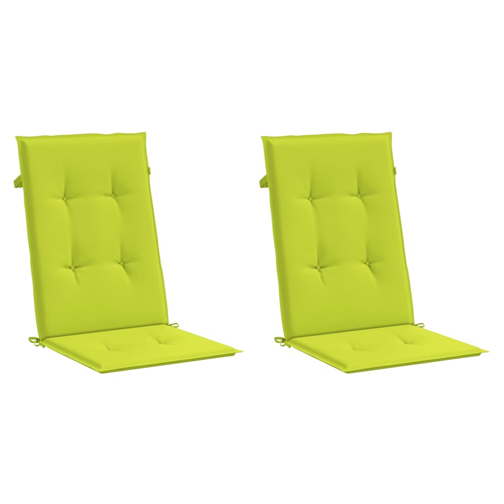 Vidaxl Garden Chair Puter 2 St High Back 120x50x3 cm stoff klar grønn