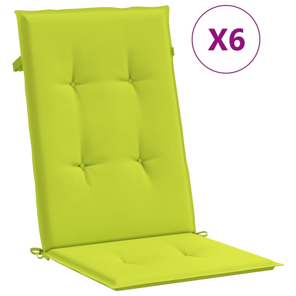 Vidaxl Garden Chair Puter 6 St High Back 120x50x3 cm stoff klar grønn