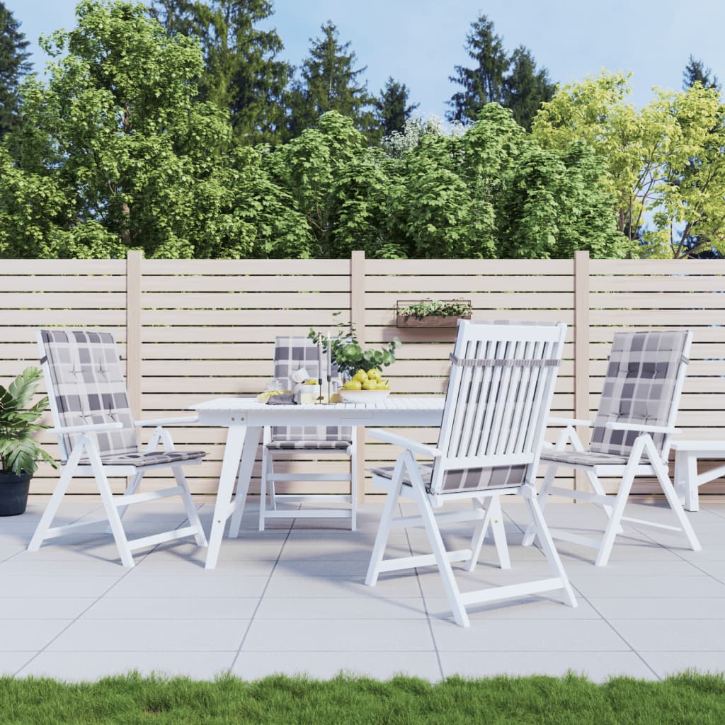 Vidaxl Garden Chair Puter 4 PCS 120x50x3 cm stoff Diamantmønster Grå