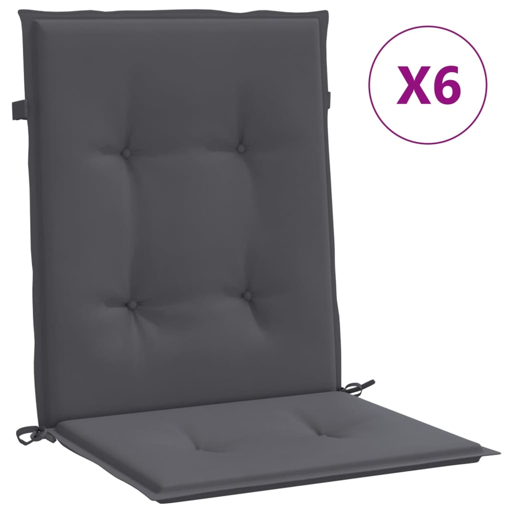 Vidaxl Garden Chair Puter 6 St Oxford Fabric Anthracite -farget