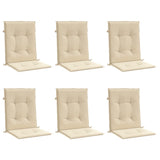 Vidaxl Garden Stol Puder 6 PCS 100x50x3 cm Oxford Stof beige