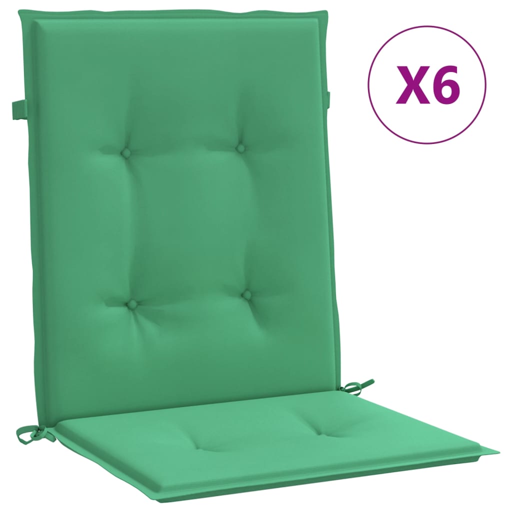 Vidaxl Garden Stol Puder 6 PCS 100x50x3 cm Oxford Fabric Green