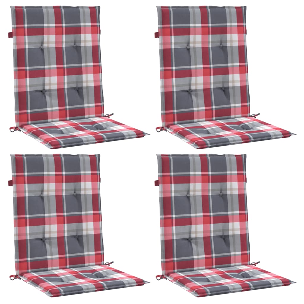 Vidaxl Garden Chair Puter 4 PC -er 100x50x3 cm Oxford Stoff Diamond Pattern Red