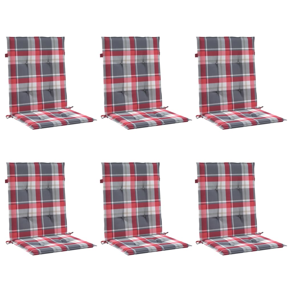 Vidaxl Garden Stol Puder 6 PCS 100x50x3 cm Oxford Fabric Diamond Mønster Rød