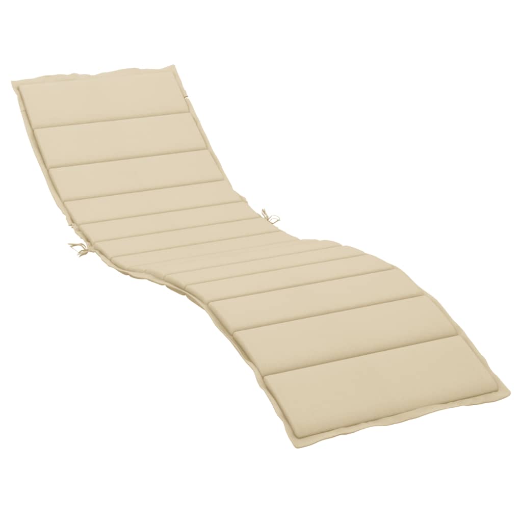 Vidaxl Lounger Cushion 200x50x3 cm Oxford Stof beige