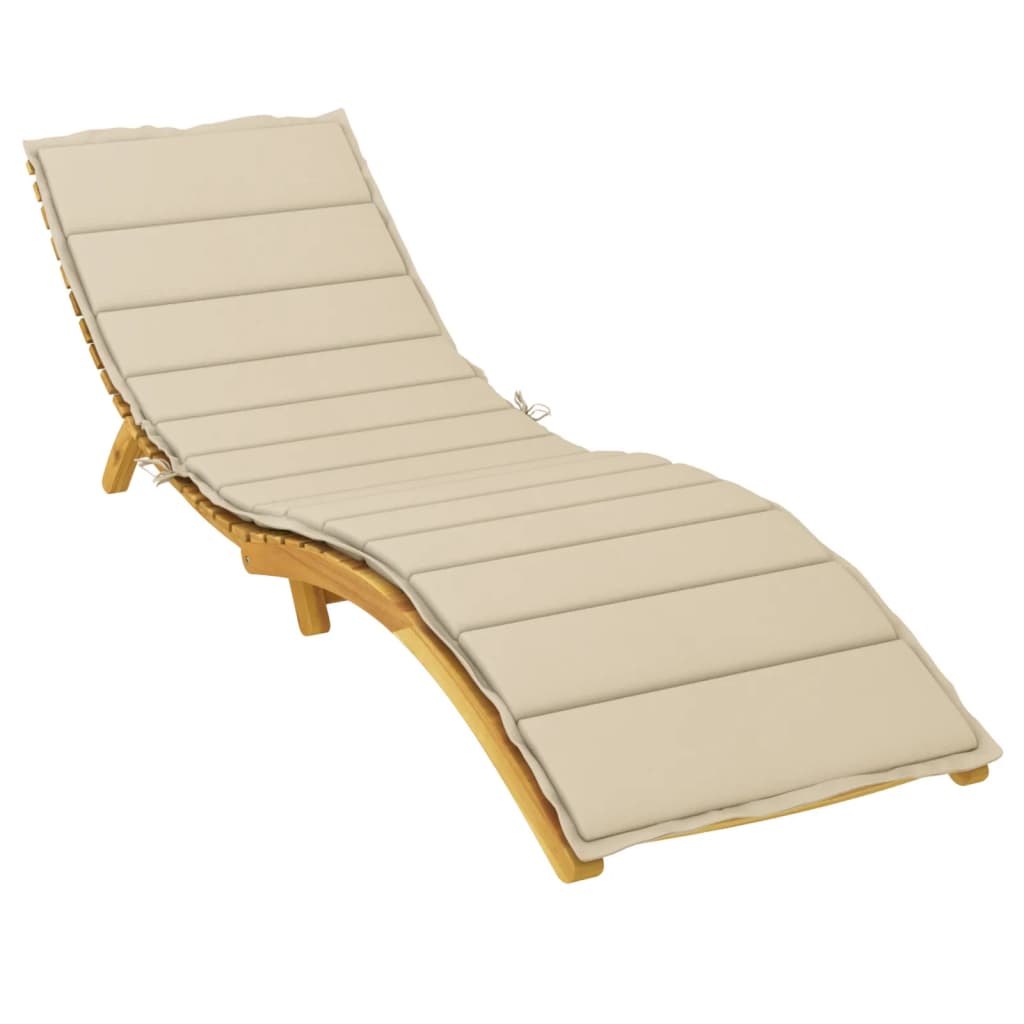 Vidaxl Lounger Cushion 200x50x3 cm Oxford Stof beige