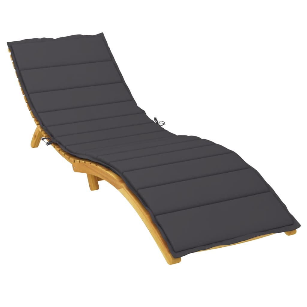 Vidaxl Lounger Cushion 200x60x3 cm Oxford stof sort