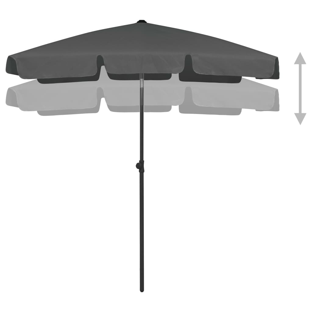 Vidaxl Strandparasol 180x120 cm de antracita