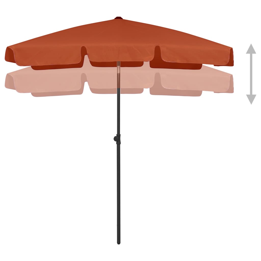 Vidaxl Strandparasol 180x120 cm Terrakotta -ausgelöst