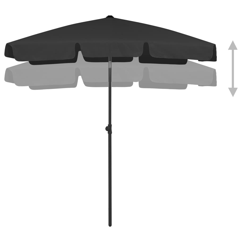 Vidaxl Strandparasol 180x120 cm Schwarz