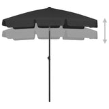 Vidaxl Strandparasol 180x120 cm Schwarz