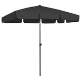 Vidaxl Strandparasol 200x125 cm schwarz