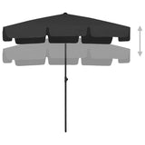 Vidaxl Strandparasol 200x125 cm schwarz