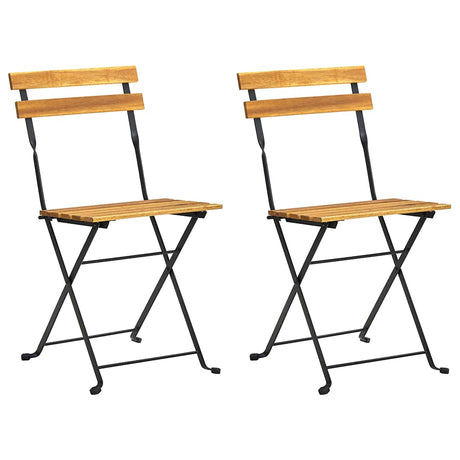 Vidaxl tuinstoelen 2 st inklapbaar staal en massief acaciahout