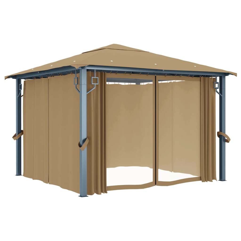 Vidaxl Arbor con cortina de 300x300 cm de aluminio