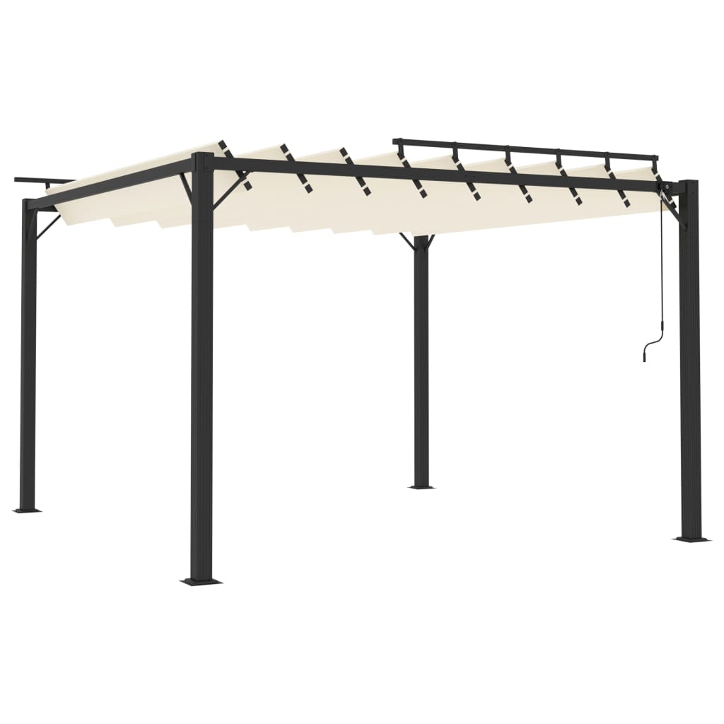 Vidaxl arbor with slat roof 3x3 m dust and aluminum cream -colored