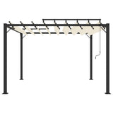 Vidaxl arbor with slat roof 3x3 m dust and aluminum cream -colored