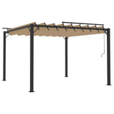 Arbor Vidaxl con techo de listón 3x3 m polvo y tope de aluminio