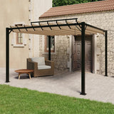 Arbor Vidaxl con techo de listón 3x3 m polvo y tope de aluminio