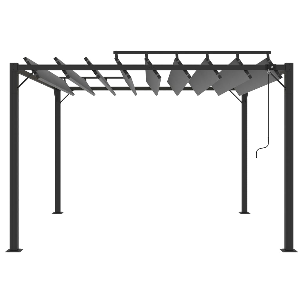 Vidaxl Arbor med lamellak 3x3 m damm och aluminium Anthracite -färgad